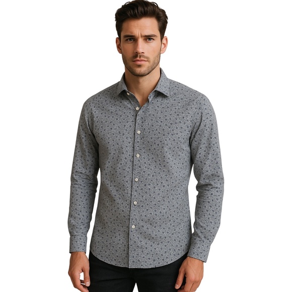 Ben Sherman Long Sleeve Button Down Floral Cotton Shirt M - Picture 1 of 10